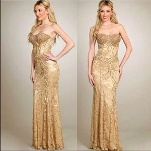 Fiesta Fashion Gold Strapless Formal Dress